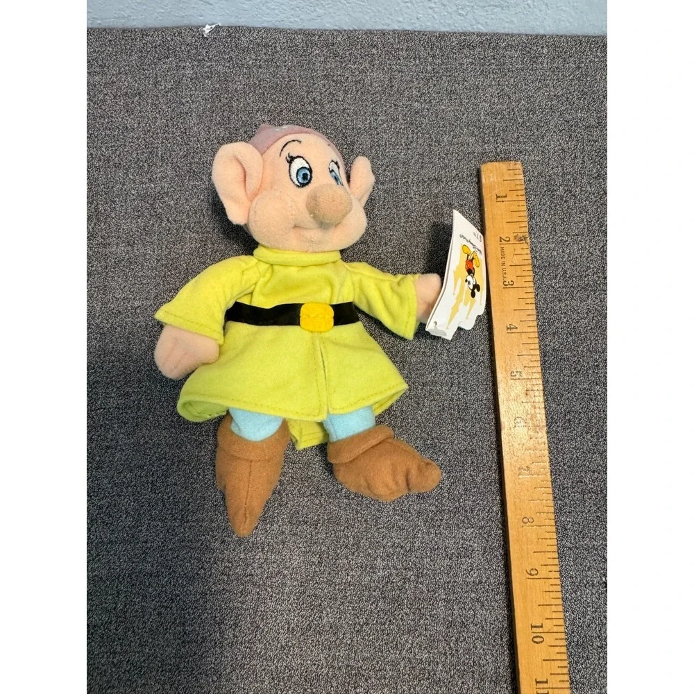 Vintage Walt Disney World Snow White Dopey Mini Bean Bag Stuffed Plush Toy 7